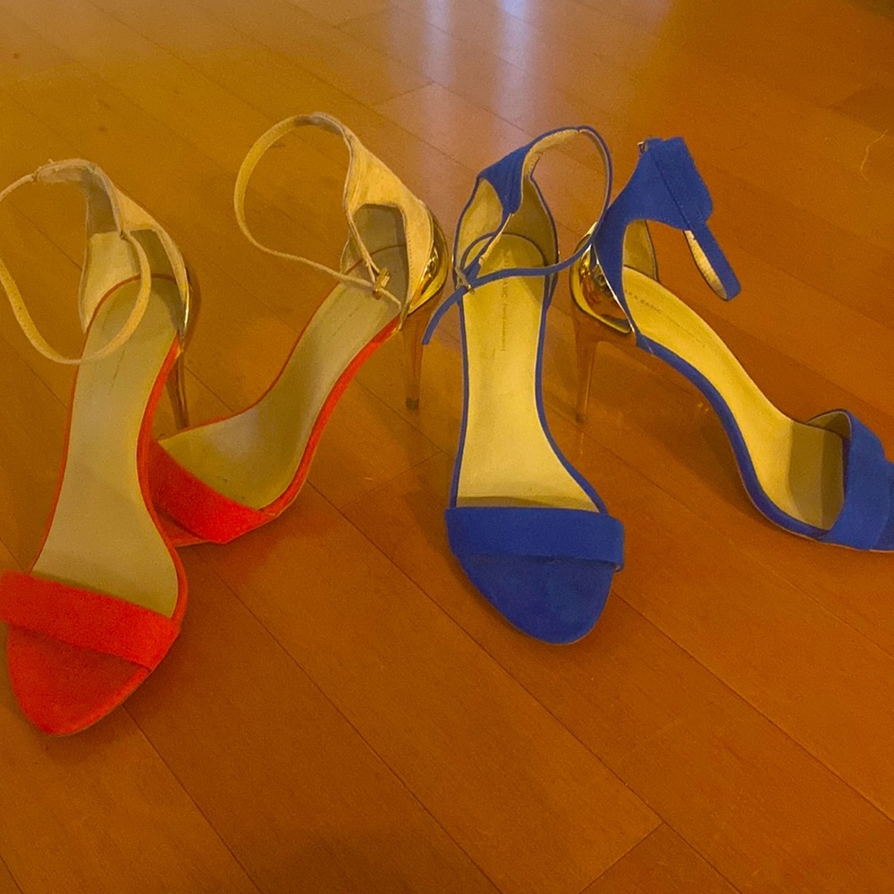 “Bundle deal” orange and royal blue Zara strap sandals